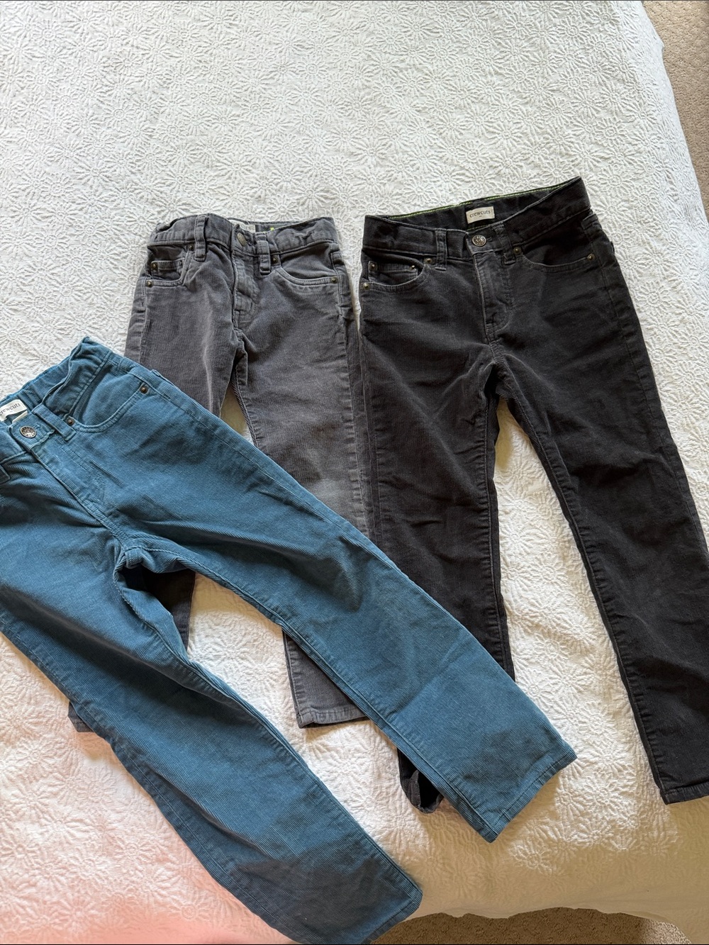 Crewcuts corduroy bundle-Three Kids' Corduroy Pants - Blue, Gray, Black